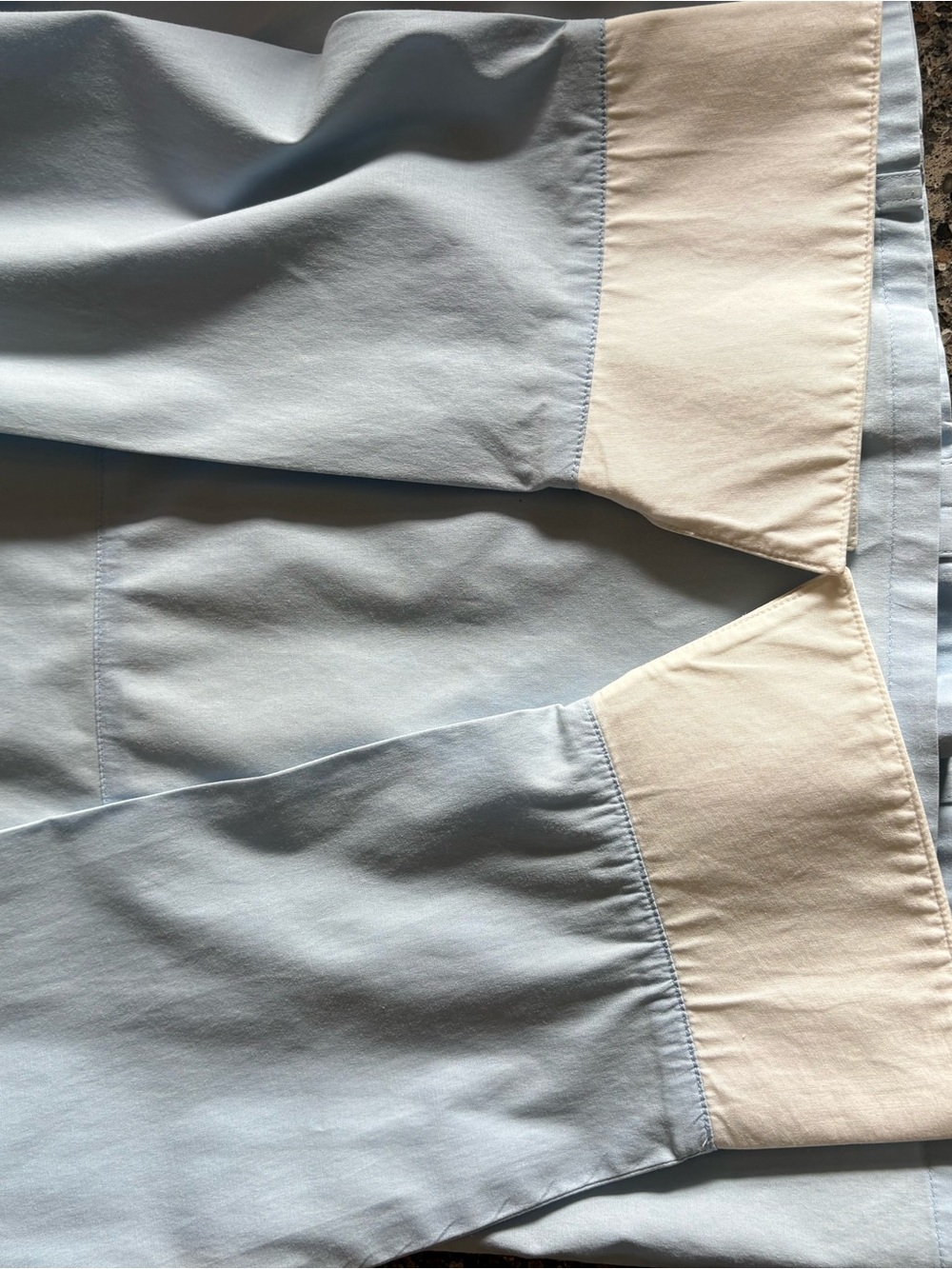 ANN TAYLOR Light Blue Button Down White Collar Cuffs Preppy Corporate Size 6 - Picture 10 of 12
